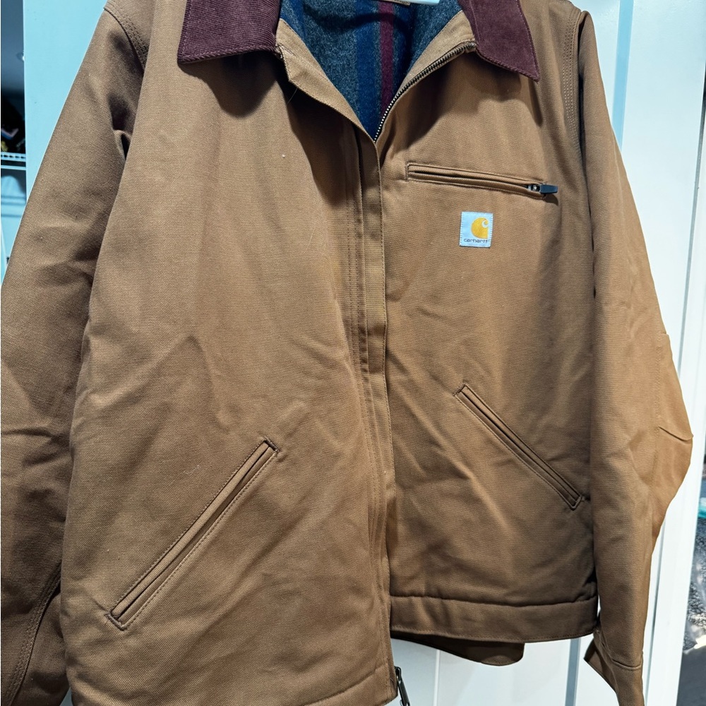 Carhartt Brown Military Field Jacket with Corduroy Collar
